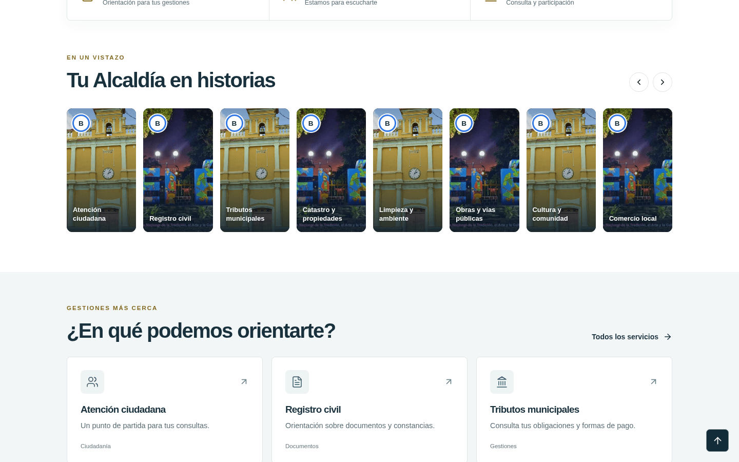Website screenshot: Alcaldía de Belén